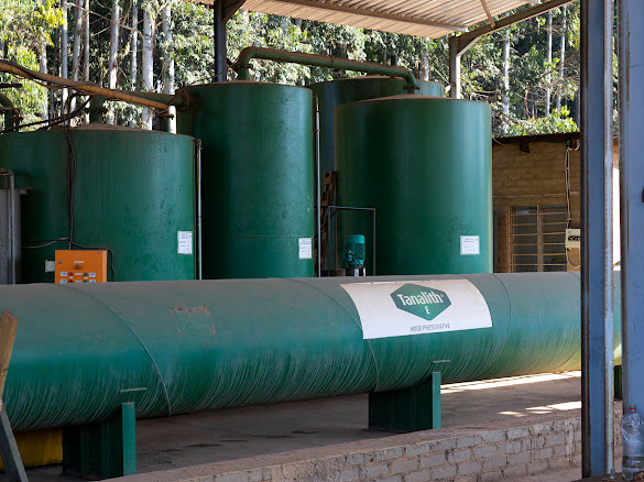 Treatment tanks at the Timba Tanalith E plant in White River, Mpumalanga